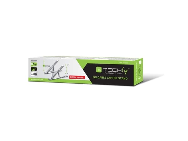 Techly ICA-TBL 134TY, Kannettavan tietokoneen teline, Hopea, Alumiini, 25,4 cm (10"), 40,6 cm (16"), 55 - 155 mm