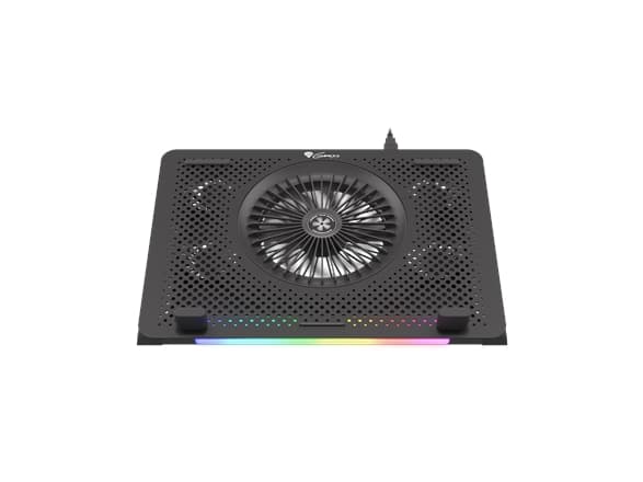 Genesis OXID 450 - Notebookkjølepute - med 2-porters USB-hub - 15.6" - 140 mm/60 mm - svart
