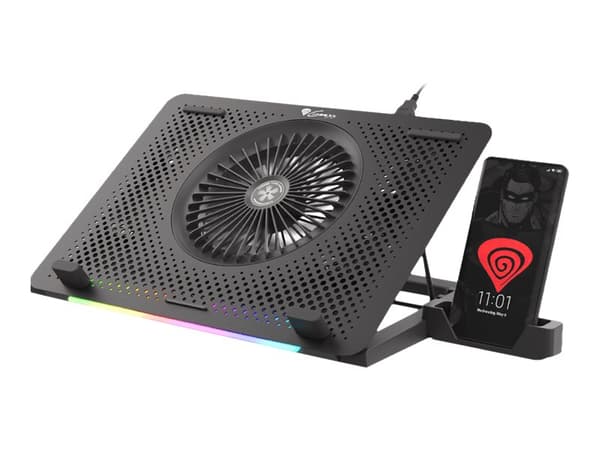 Genesis OXID 450 - Kyldyna till bärbar dator - med 2-ports USB-hubb - 15.6" - 140 mm/60 mm - svart Svart