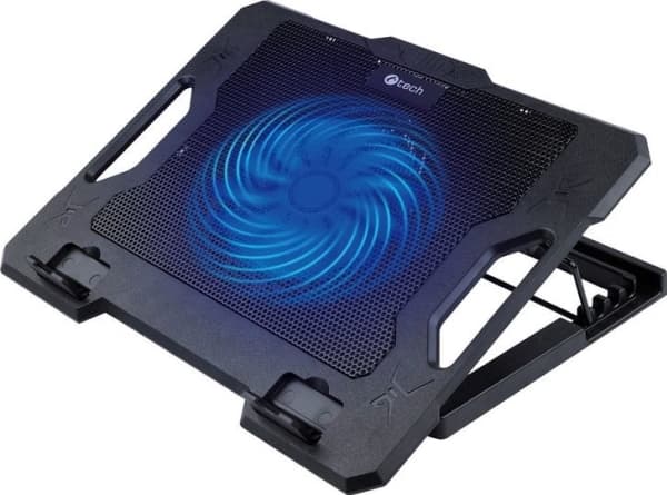 C-TECH kjølepute for NTB CLP-S100, opptil 17", 1x 140mm, 2x USB, blått bakgrunnsbelysning