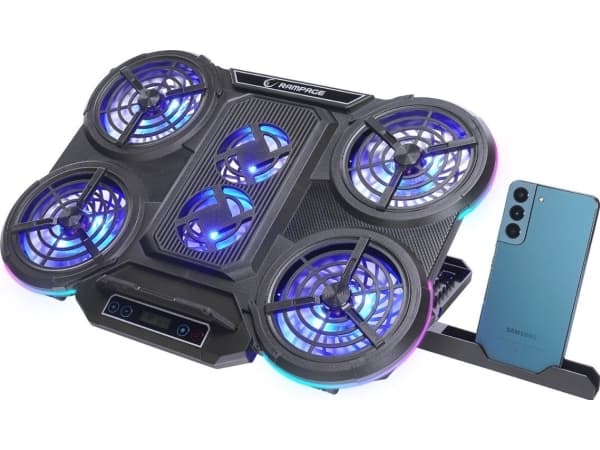 Rampage PROTE R6 10-17" jäähdytysjalusta, RGB, säädettävä