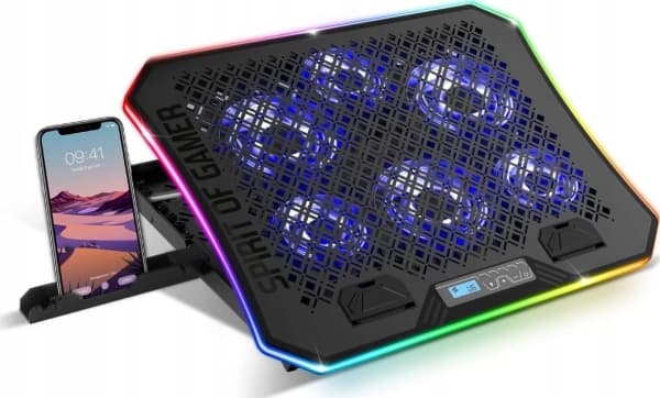 Spirit Of Gamer -jäähdytystyyny RGB Airblade 1200 Juodas Juodas