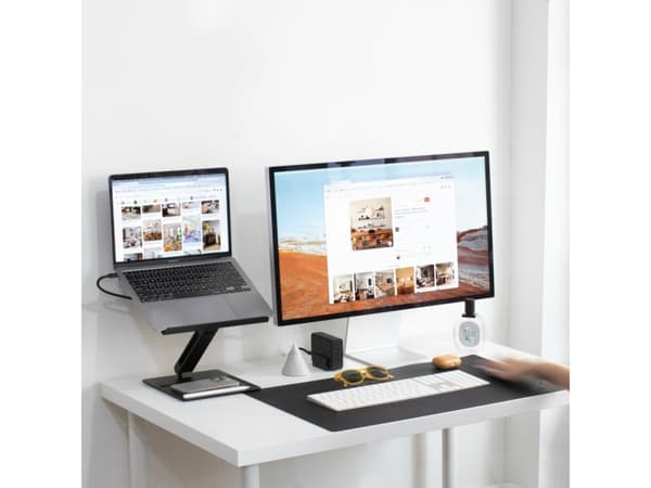 Native Union HOME-STAND-BLK, Laptop & tablet stand, Black, Aluminium, Silicone, 43.2 cm (17"), 5 kg, MacBook Air (13-inch, Early 2015 - 2023), MacBoo