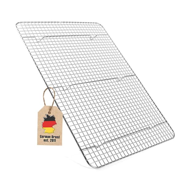 Multifunktionell kylhylla i rostfritt stål Bakhylla i silver med storleken 42 x 29.5 cm - För att baka grilla och svalna