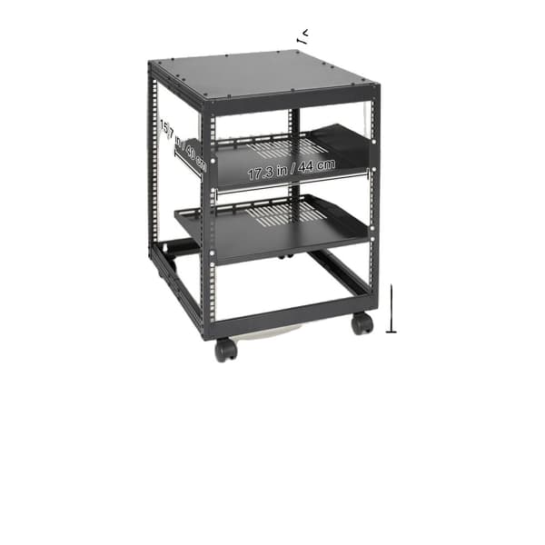 Serverställ, öppen ramdesign, justerbar djup, 12U