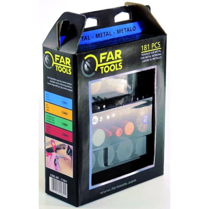 FARTOOLS Sæt 181 tilbehør til mini-grinder til metal