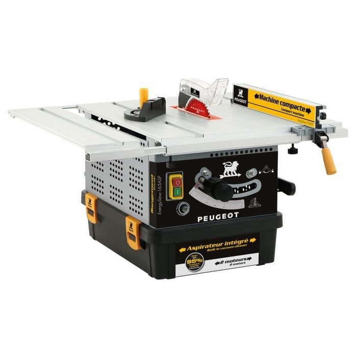 PEUGEOT Bordsåg med integrerad dammsugare Energysaw-165ASP 1200 W 165mm blad 50 tänder