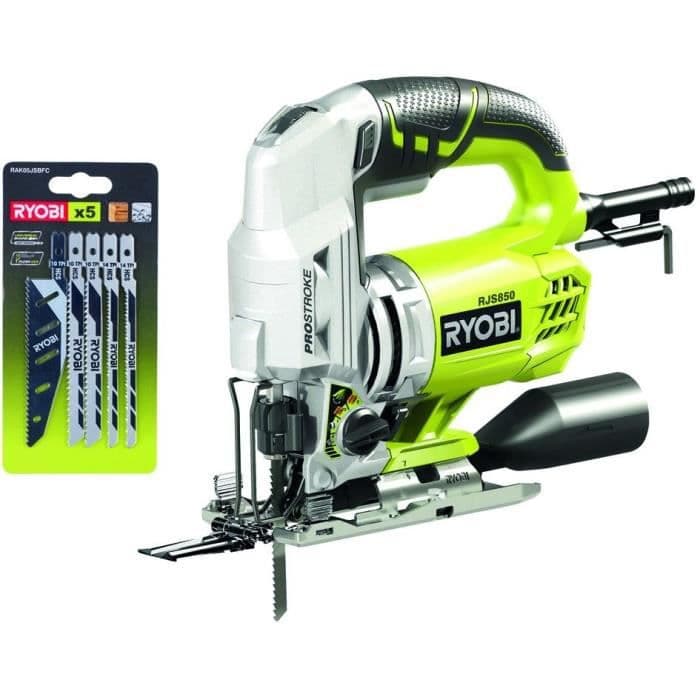 RYOBI 600W kompakt puslespil i etui + 5 klinger