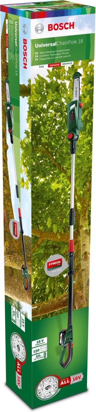 Bosch UniversalChainPole 18 -akkuoksasaha, 2,5 Ah akulla