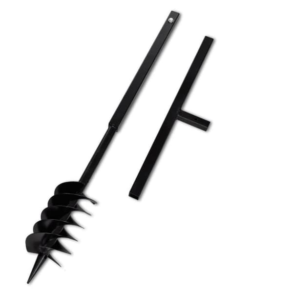 vidaXL Jordbor med håndtak og forlengere (9 m) av stål 120 mm