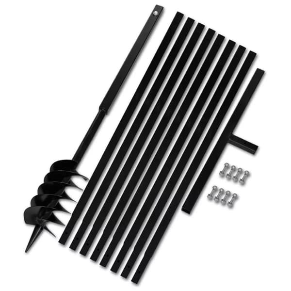 vidaXL Jordbor med håndtak og forlengere (9 m) av stål 120 mm