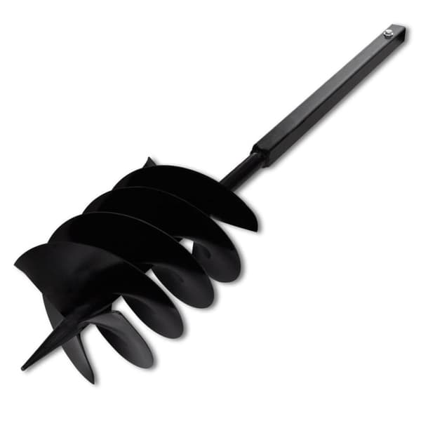 vidaXL Jordbor med Håndtak Auger Drill Bit 200 mm 3 Spiraler Stål Svart