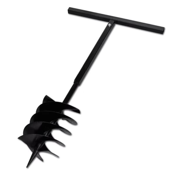 vidaXL Jordbor med Håndtak Auger Drill Bit 200 mm 3 Spiraler Stål Svart