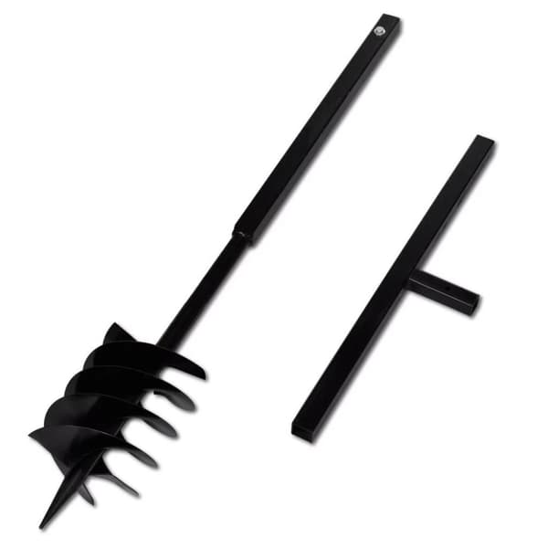 vidaXL Jordbor med håndtak 180 mm tre spiraler svart stål