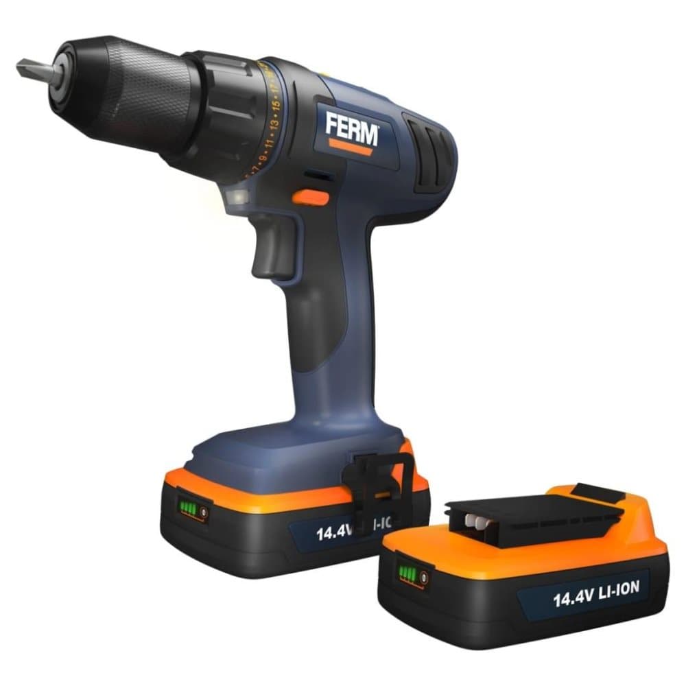 FERM 14.4V Li-Ion Batteridrevet Drill 1.5Ah - 2 batterier - CDM1113S