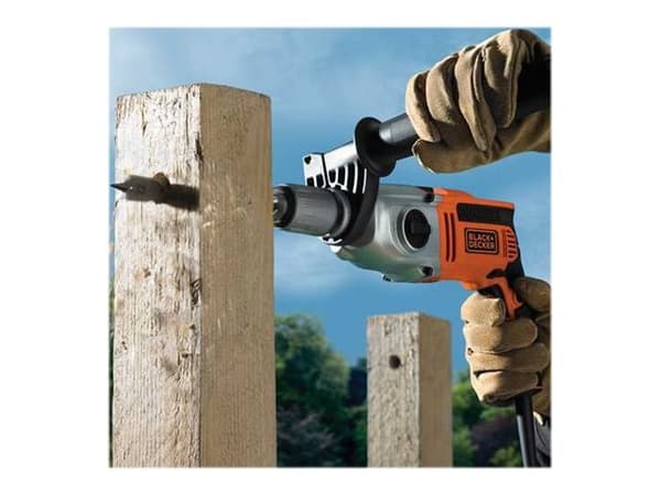 BLACK+DECKER KR911K-QS - Hammerbor - 910 W - 2 hastigheter - nøkkelfri borhylse 13 mm - 62 N·m