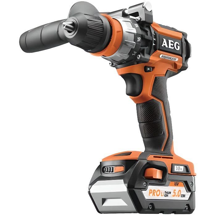AEG børsteløs slagboremaskine BSB18CBL-502C - 18 V - Med 2 batterier 5 Ah
