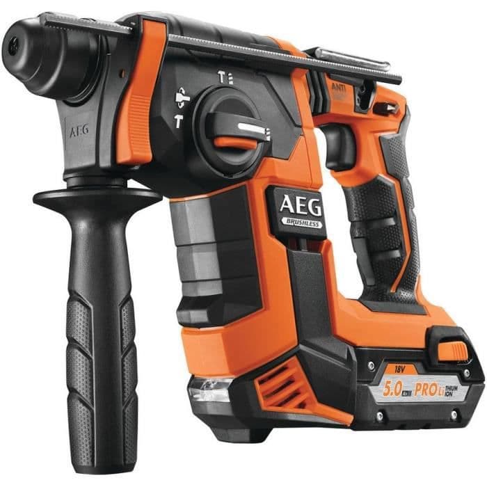 AEG POWERTOOLS Perforateur SDS + 18V Børsteløs, 2 x 5,0 Ah