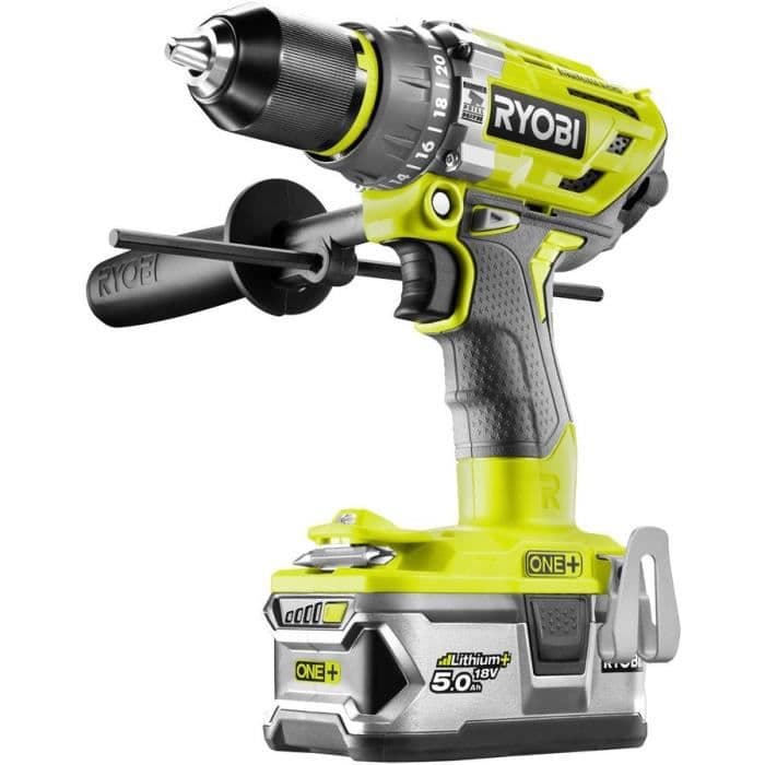 RYOBI BØRSTEHED Boret 18V - 1x5Ah / 1x2Ah