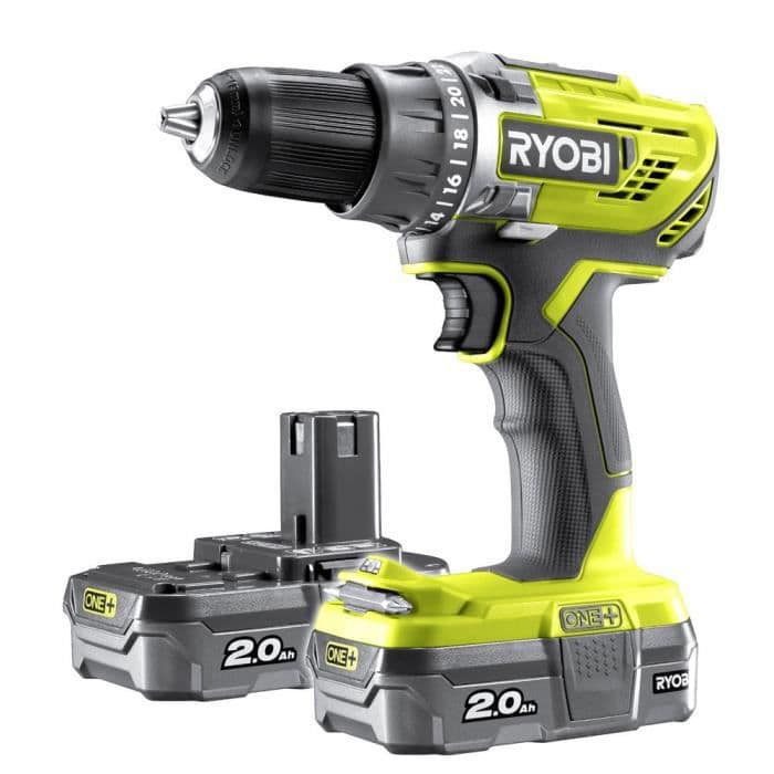 RYOBI Trådløs Drill-Driver Pack + 2 batterier - 18V - 2Ah