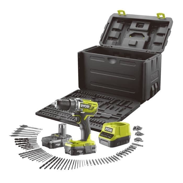 Trådløs bor 18V + 2 batterier 1,3Ah RYOBI