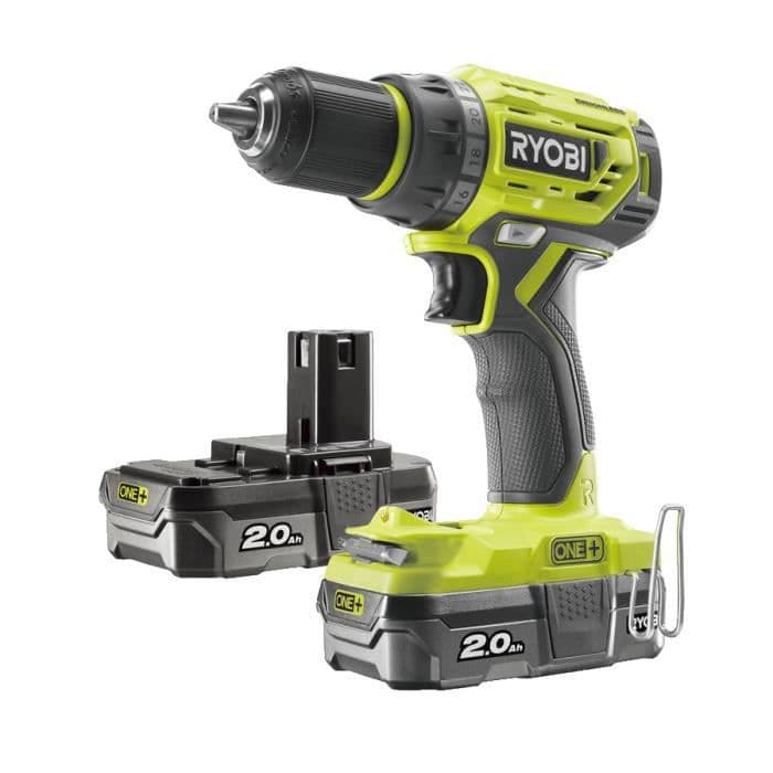 RYOBI R18DD7 - 220S - BØRSTELØS hammerbor 18V - 85Nm - 2 x 2Ah