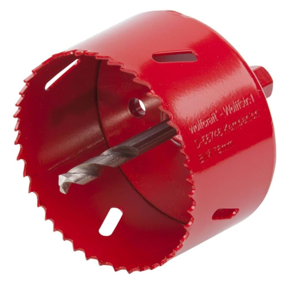wolfcraft hulsav 76 mm bi-metal rød