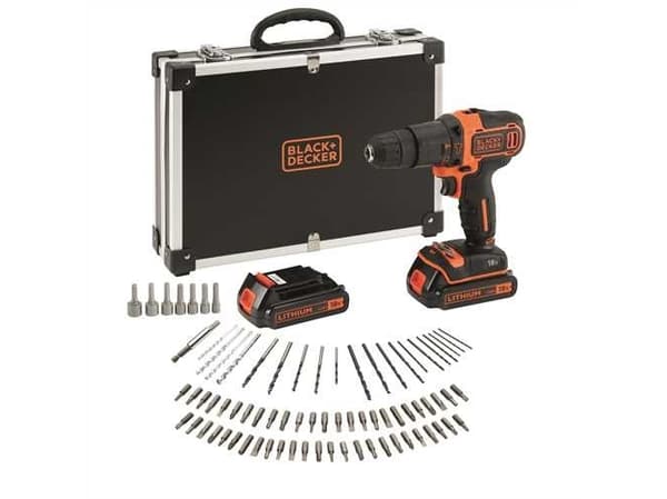 Black & Decker BDCHD18BAFC-QW, Boremaskin med pistolgrep, 1400 RPM, 21000 bpm, 40 Nm, 1 cm, Batteri
