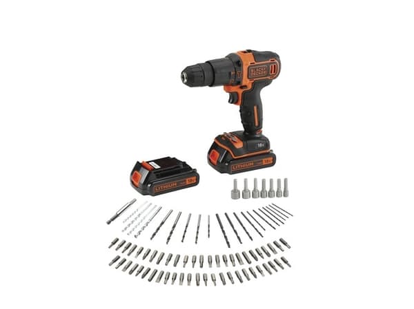 Black & Decker BDCHD18BAFC-QW, Boremaskin med pistolgrep, 1400 RPM, 21000 bpm, 40 Nm, 1 cm, Batteri