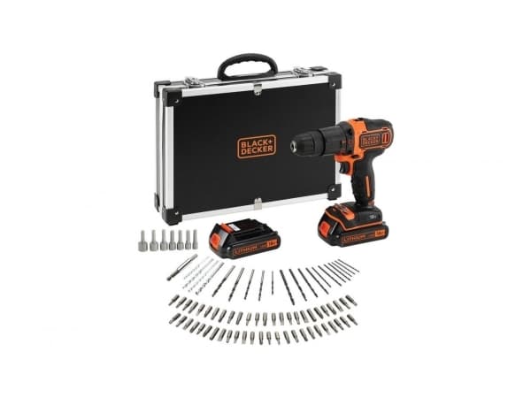 Black & Decker BDCHD18BAFC-QW, Boremaskin med pistolgrep, 1400 RPM, 21000 bpm, 40 Nm, 1 cm, Batteri