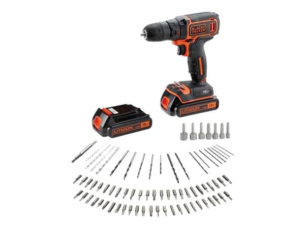 BLACK+DECKER BDCDC18BAFC - Drill/driver - trådløs - 1 hastighet - nøkkelfri borhylse 10 mm - 30 N·m - 2 batterier - 18 V