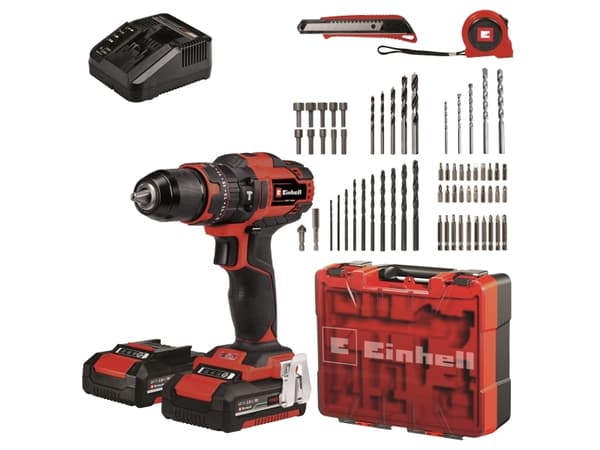 Einhell TE-CD 18/40, Boremaskin med pistolgrep, Nøkkelløs, Børstet, 1,3 cm, 24000 RPM, 2 mm