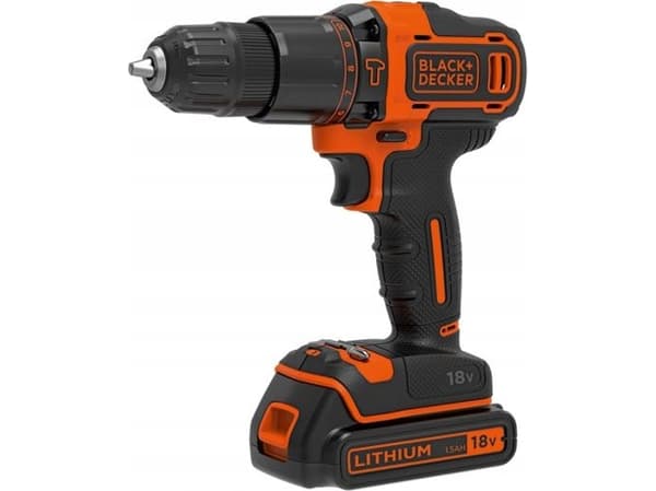 Black & Decker BDCHD18-QW, Boremaskin med pistolgrep, 1400 RPM, 2,5 cm, 1 cm, 1 cm, 360 RPM
