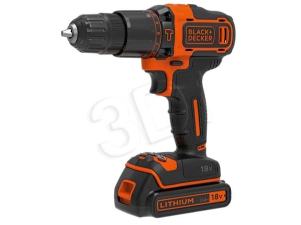 Black & Decker BDCHD18-QW, Boremaskin med pistolgrep, 1400 RPM, 2,5 cm, 1 cm, 1 cm, 360 RPM