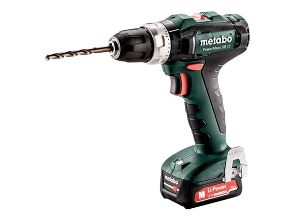 Metabo PowerMaxx SB 12 - Vasaraporakone - akkuporakone - 2-nopeuksinen - avaimeton porapatruuna 10 mm - 40 N-m - 2 akkua - 12 V