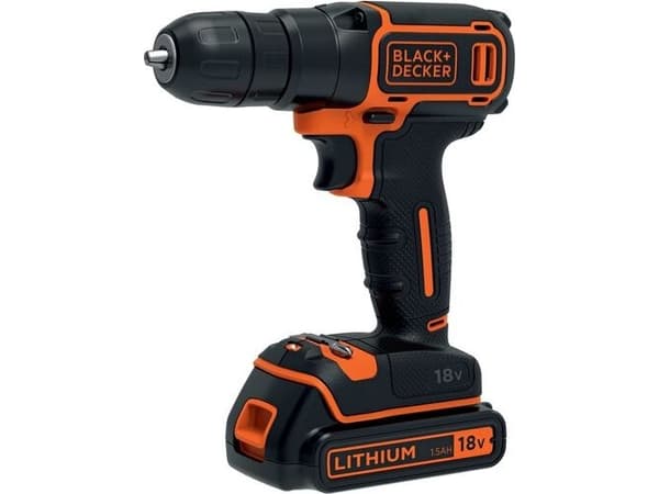 Black & Decker BDCD18-QW, Boremaskin med pistolgrep, 650 RPM, 2,5 cm, 1 cm, 650 RPM, 30 Nm