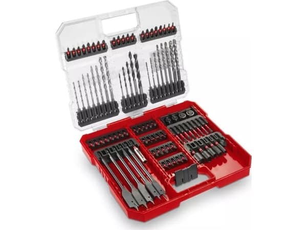 Einhell 49108798, Borr, Borrsats, 50 mm, Hårt träslag, Kalksten, Murverk, Plast, Ull, Kolstål, Röd, Silver