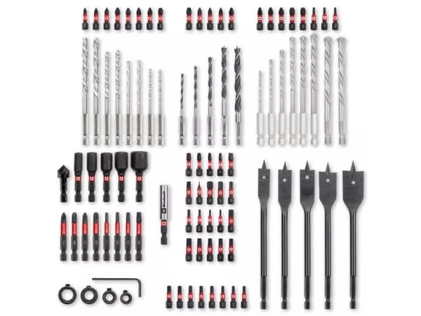 Einhell 49108798, Borr, Borrsats, 50 mm, Hårt träslag, Kalksten, Murverk, Plast, Ull, Kolstål, Röd, Silver