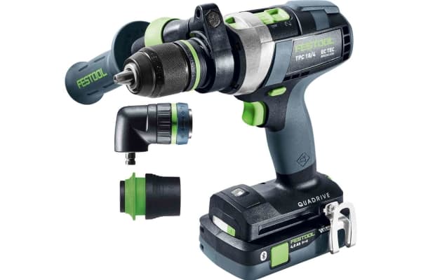 Festool QUADRIVE TPC 18/4 5,2/4,0 I-Set, Boremaskin med pistolgrep, Nøkkelløs, 1,3 cm, 3600 RPM, 7 cm, 1,3 cm