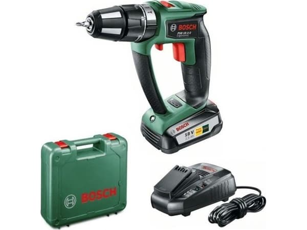 Bosch PSB 18 LI-2 Ergonomic - Hammerbor/driver - trådløs - 2 hastigheter - nøkkelfri borhylse 13 mm - 32 N·m - 18 V