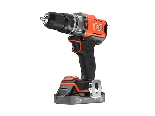 Black & Decker BCD383D1XC-QW, Boremaskin med pistolgrep, Oransje, 1,3 cm, Batteri, 2 Ah, 18 V