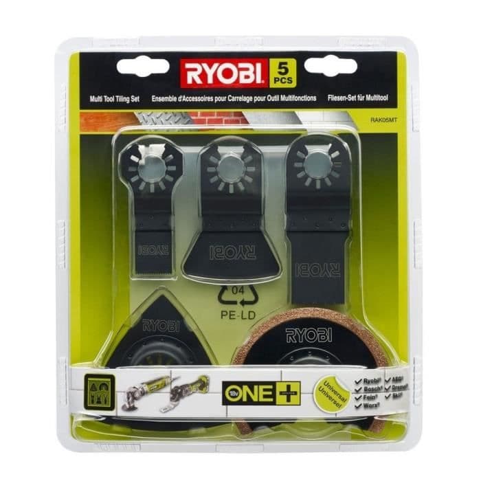 RYOBI 5-delt multiværktøj specielt flisesæt