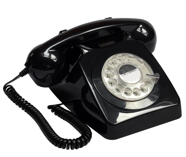 GPO 746 Retro Telefon med Snurrskiva - Svart