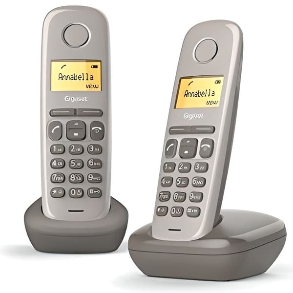 GIGASET A170 Duo Umbra fast telefon - Bakgrundsbelyst skärm - 50 kontaktkatalog - Kompatibel med hörapparater