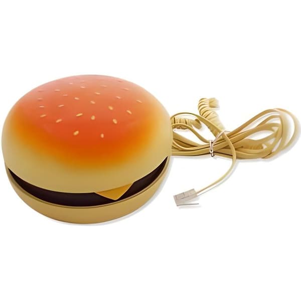 Crazy Hamburger Telefon med sladd - Gul - Telefon med sladd