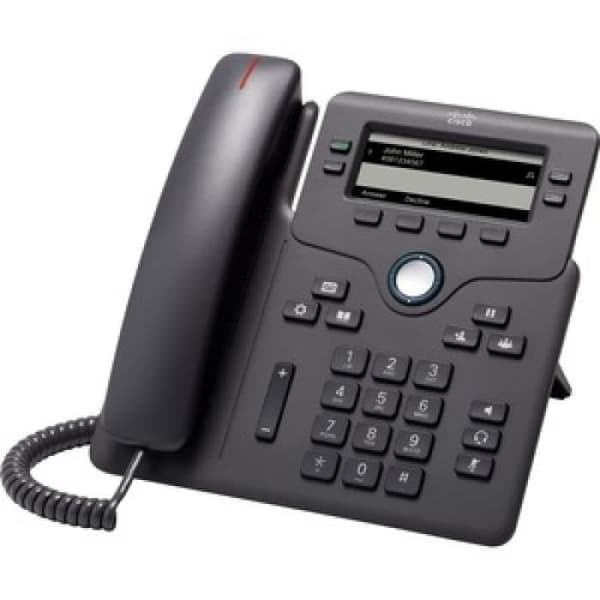 CISCO 6851 VoIP-telefon - Handsfree - LCD-skärm - monokrom - Träkol