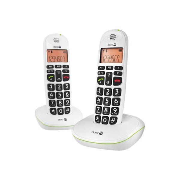 DORO PhoneEasy 100w Duo DECT trådlös telefon med display - Vit