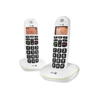 DORO PhoneEasy 100w Duo DECT trådlös telefon med display - Vit Vit