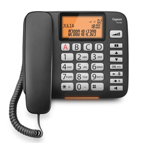 Gigaset Dl580 Big Button Phone Svart