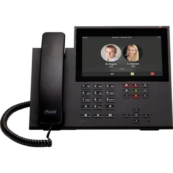 Auerswald COMfortel D-600 trådad VoIP telefon handsfree-funktion, headsetport, optisk samtalssignal, pekskärm